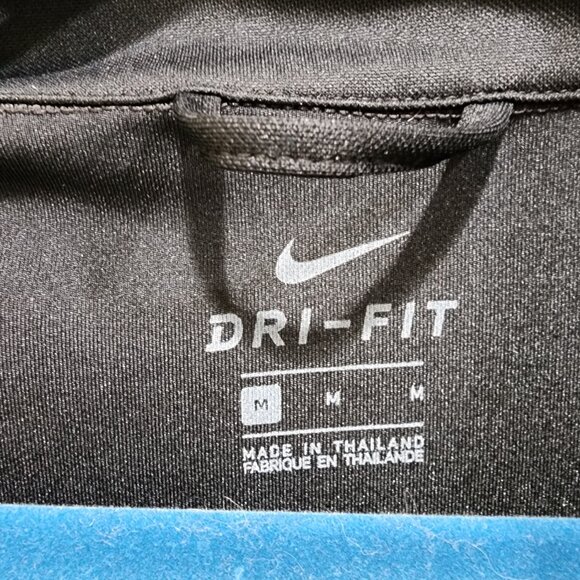 Nike Men's Dri Fit Black Gray Full Zip Track Jacket Shirt Size M 2 Pockets - Picture 11 of 12
